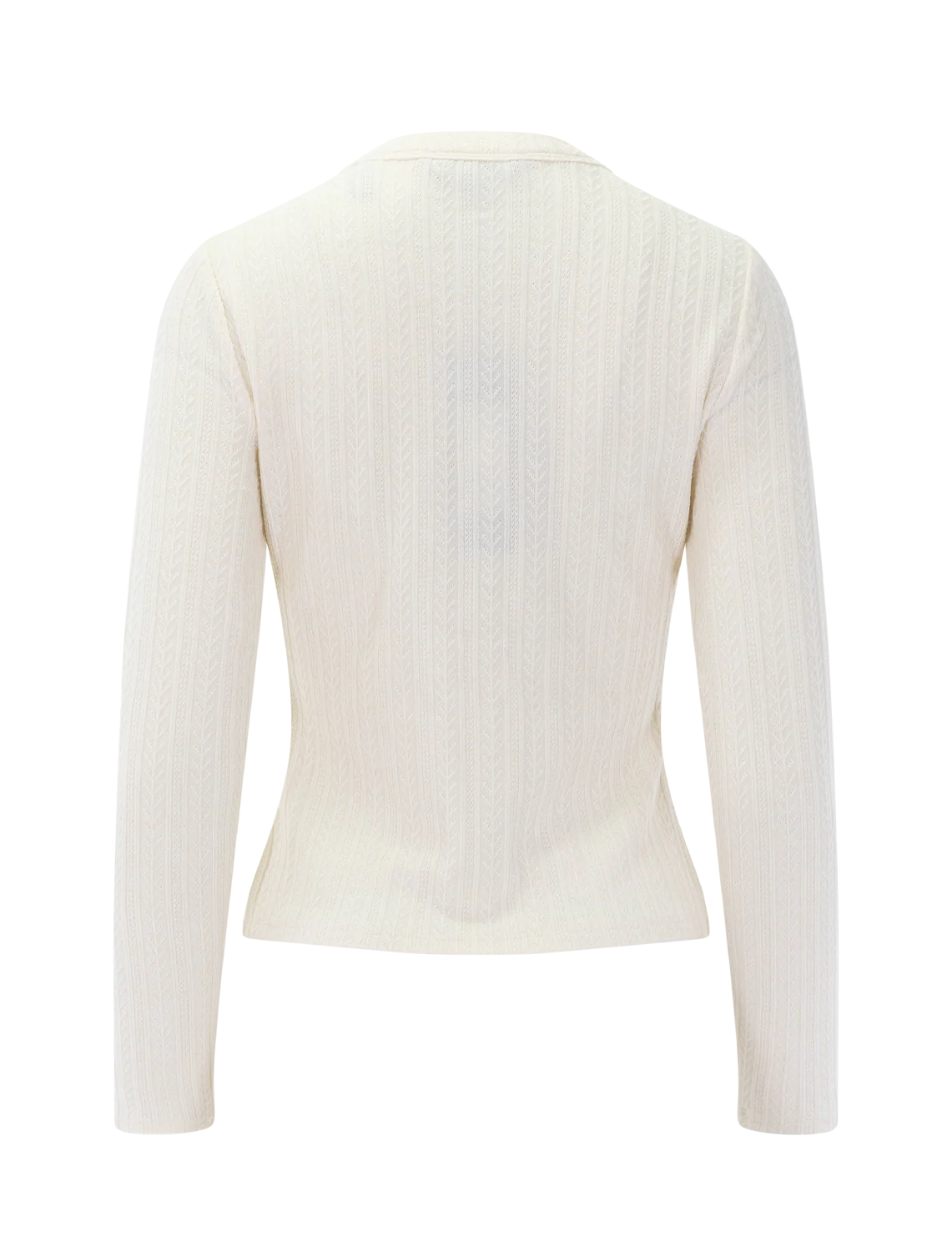 lira pointelle cardigan in ecru - Image 3