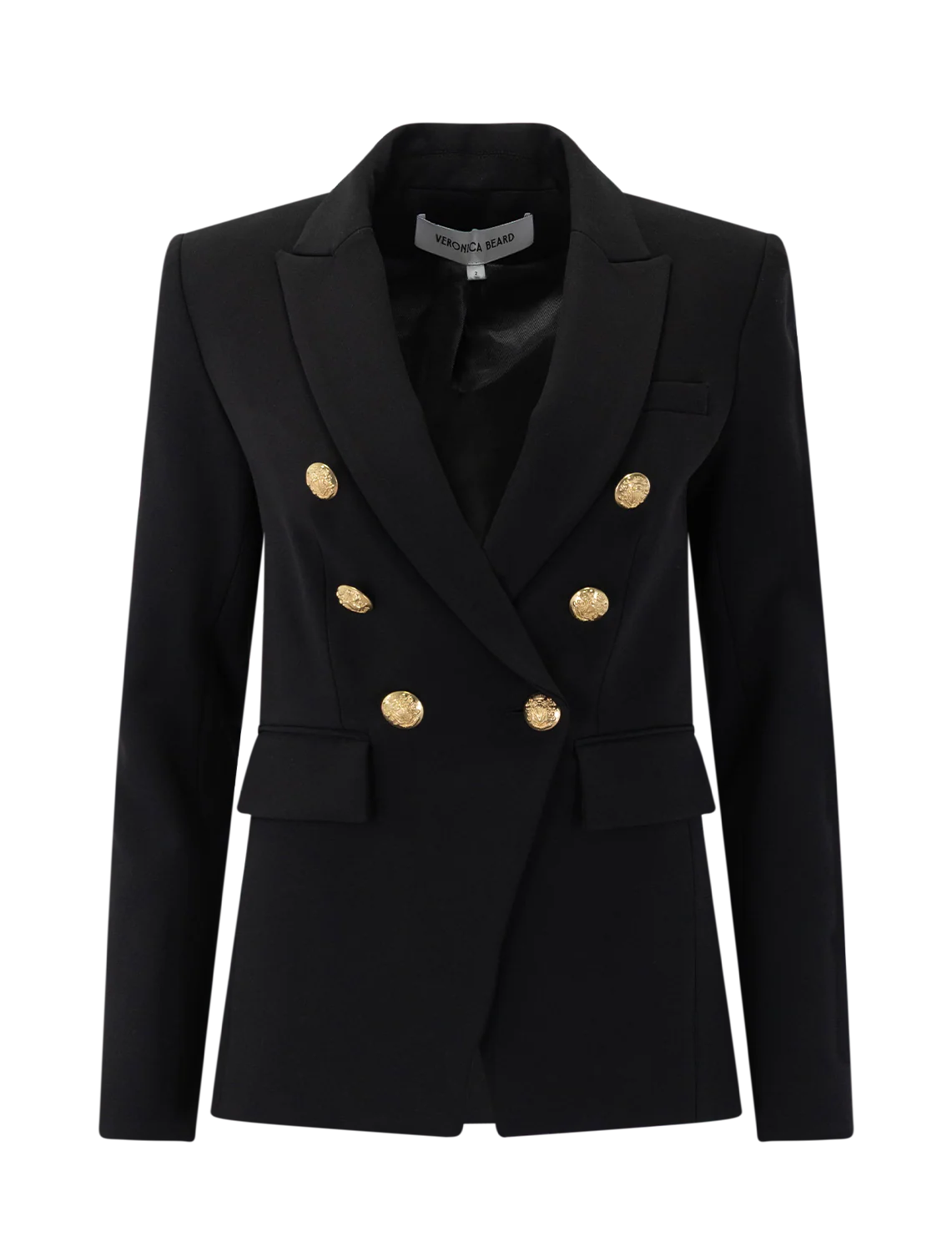 miller dickey jacket in black with gold buttons