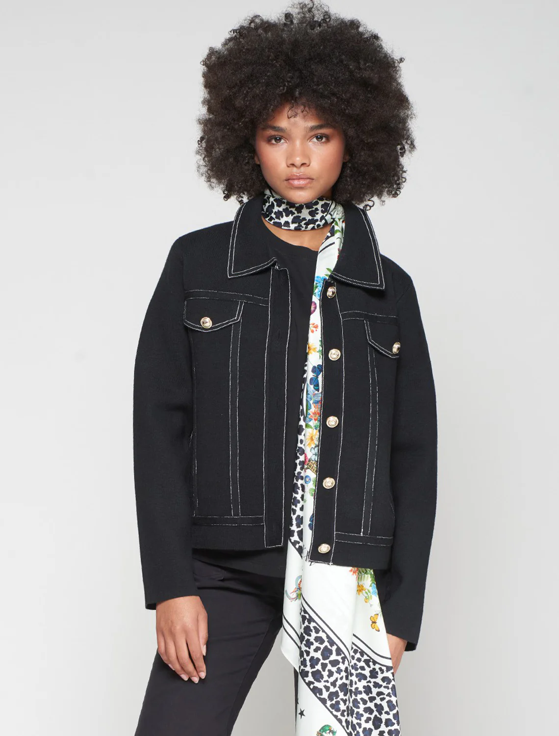 black ponte shirt jacket - Image 2