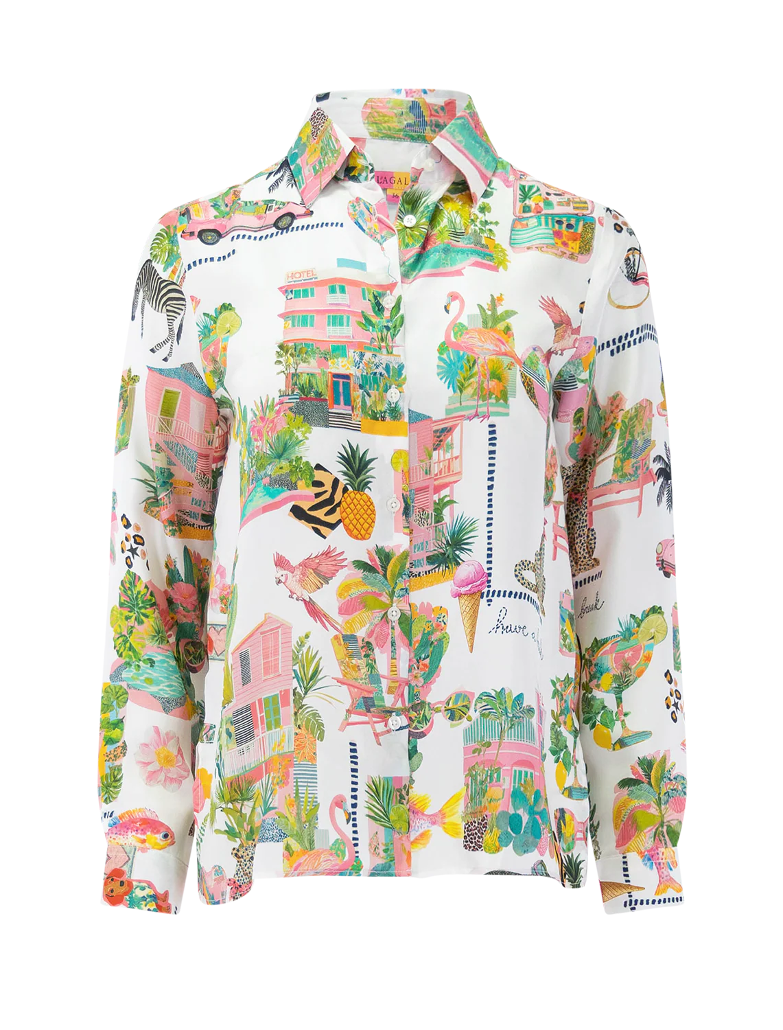 tea blouse in california seda print