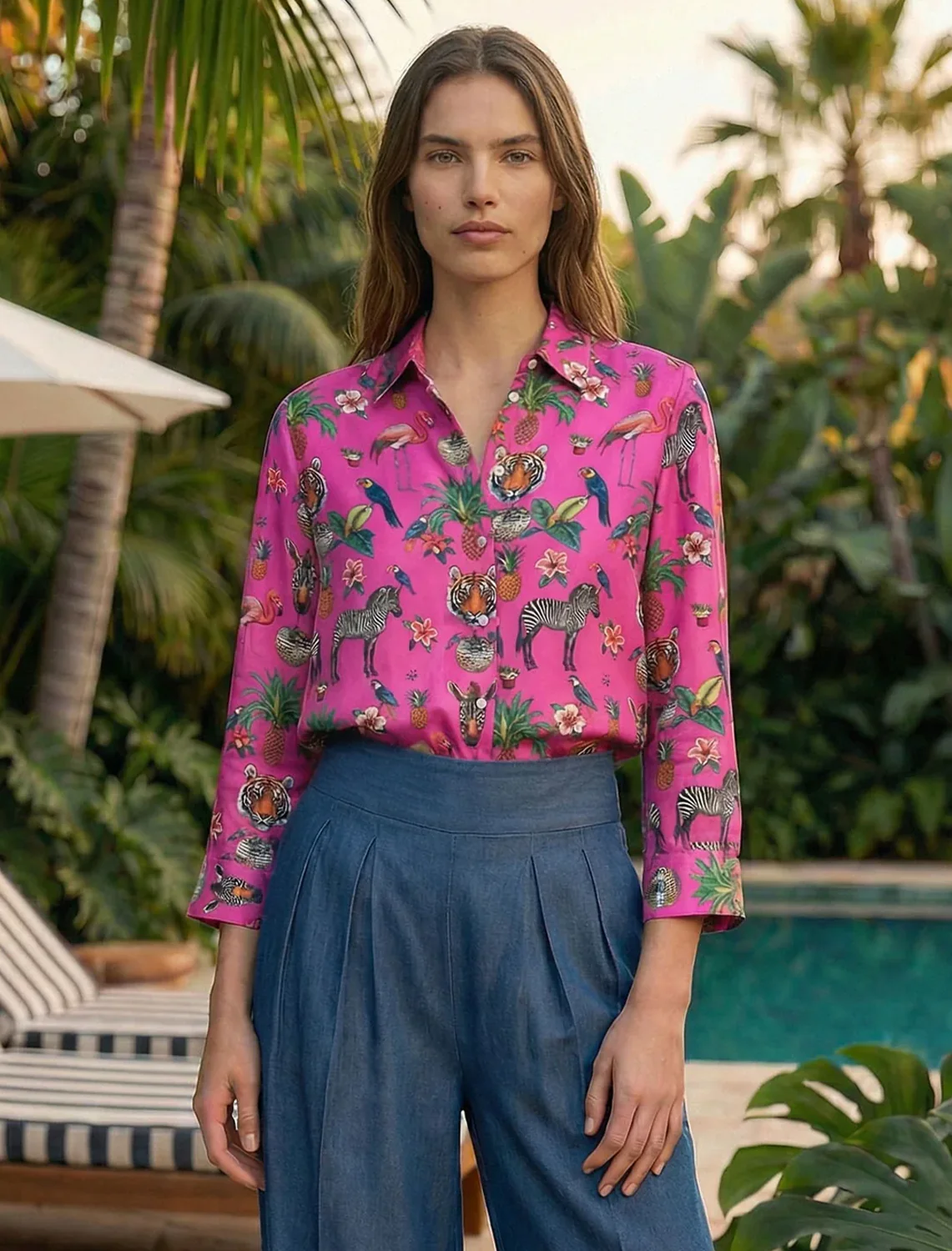 tiffany blouse in jungle disco pink - Image 2