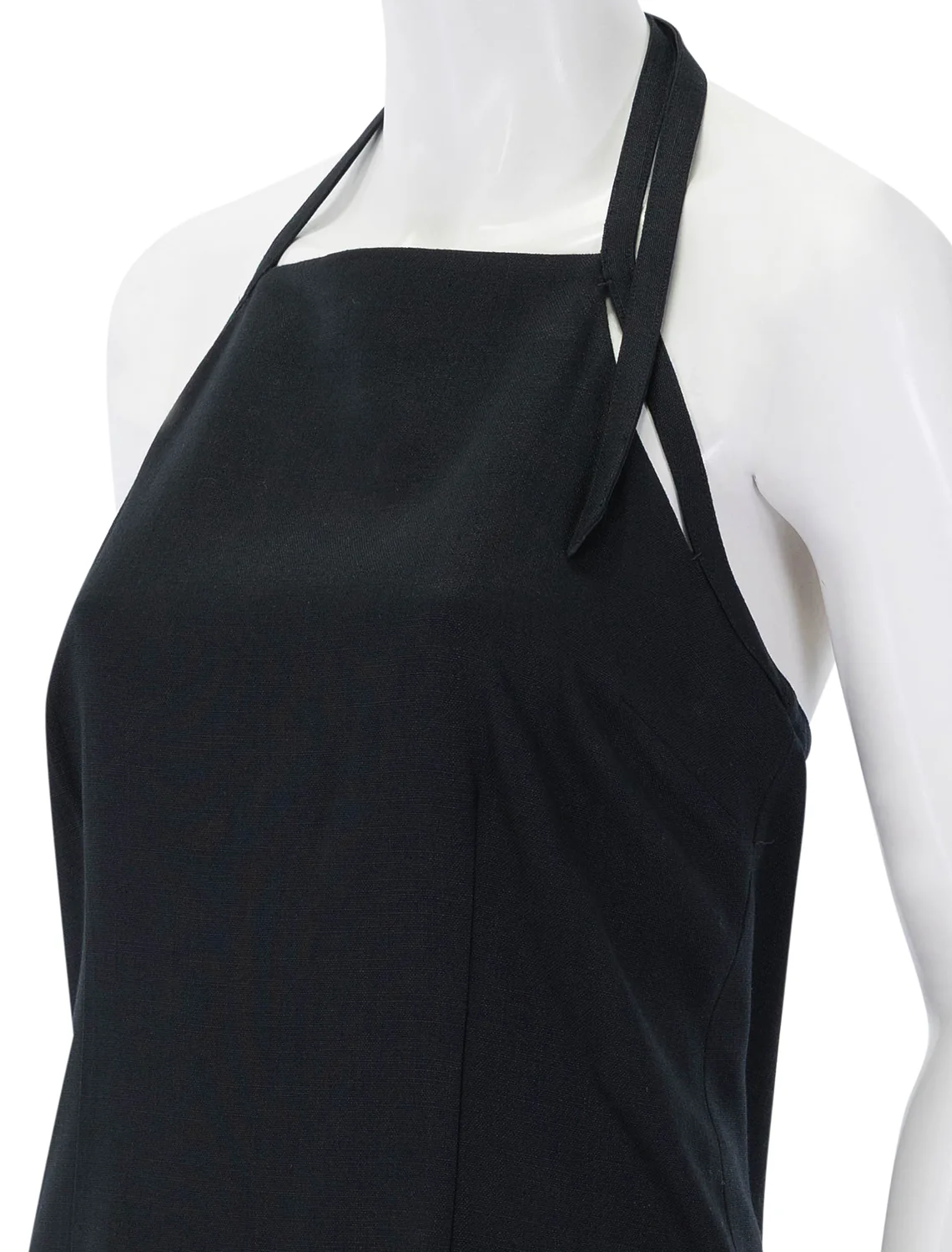 apron halter dress in black - Image 3