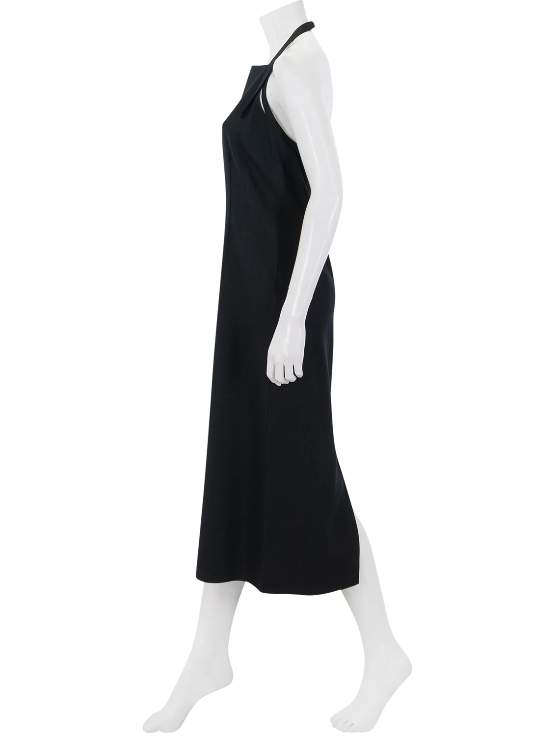 apron halter dress in black - Image 4