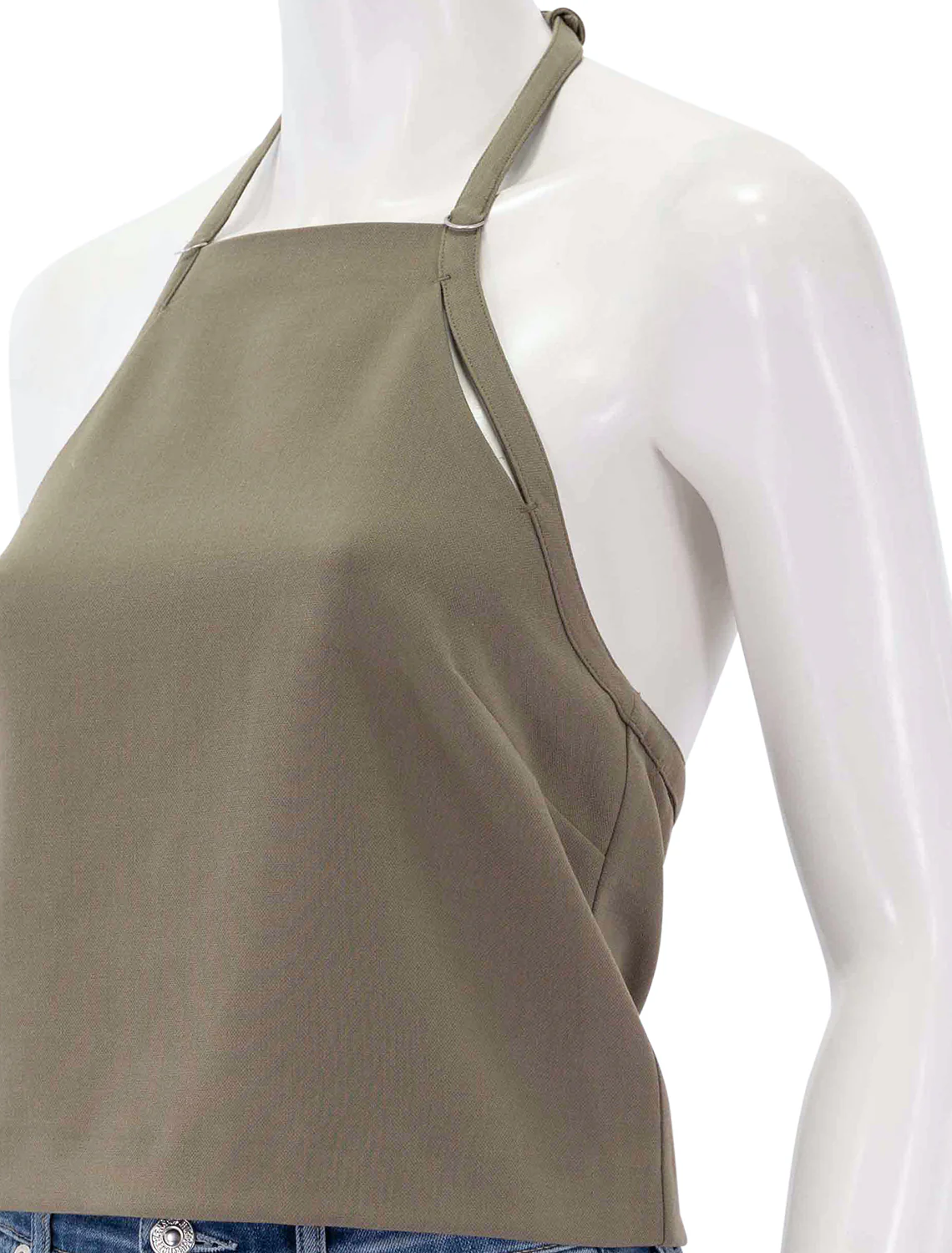 apron halter top in oak moss - Image 3