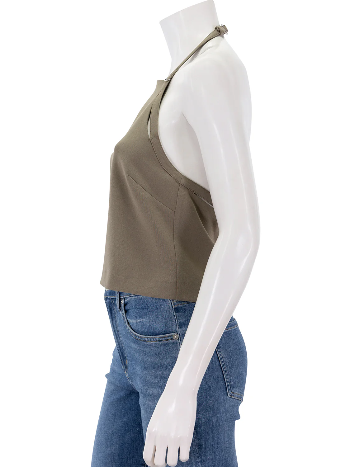 apron halter top in oak moss - Image 4
