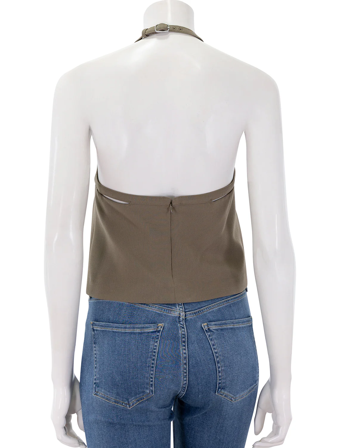 apron halter top in oak moss - Image 5