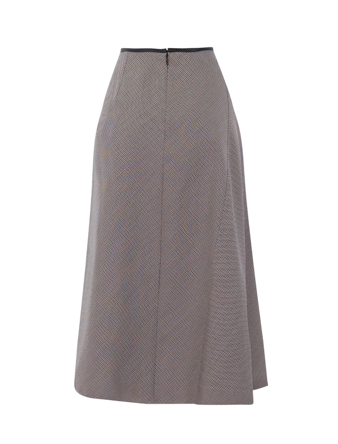 asymmetrical plaid skirt with vegan leather trim - Image 3