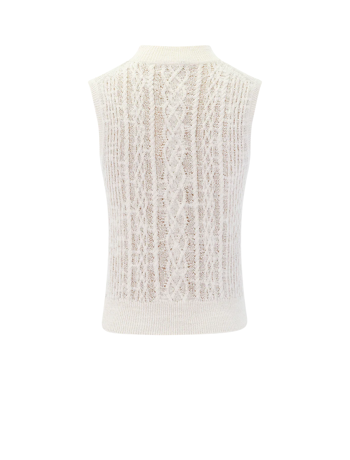 cable double layer shell in off white - Image 3