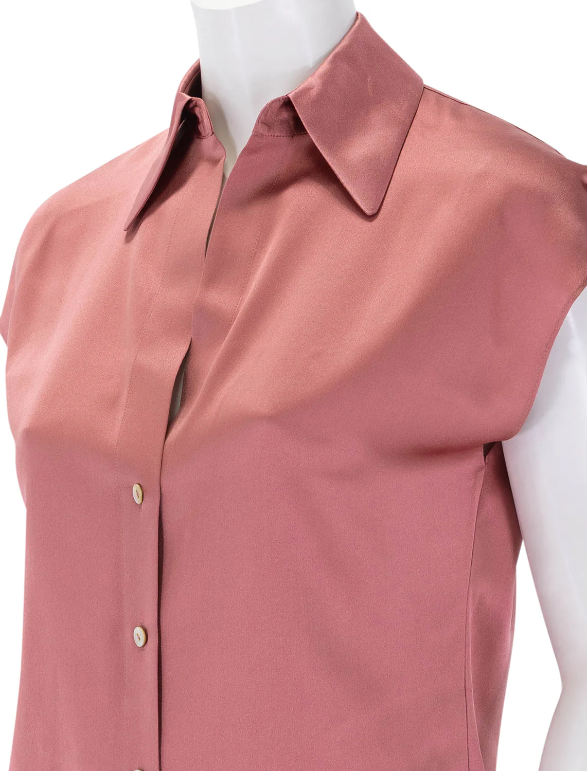 cap sleeve rouched back blouse in peony wood - Image 3