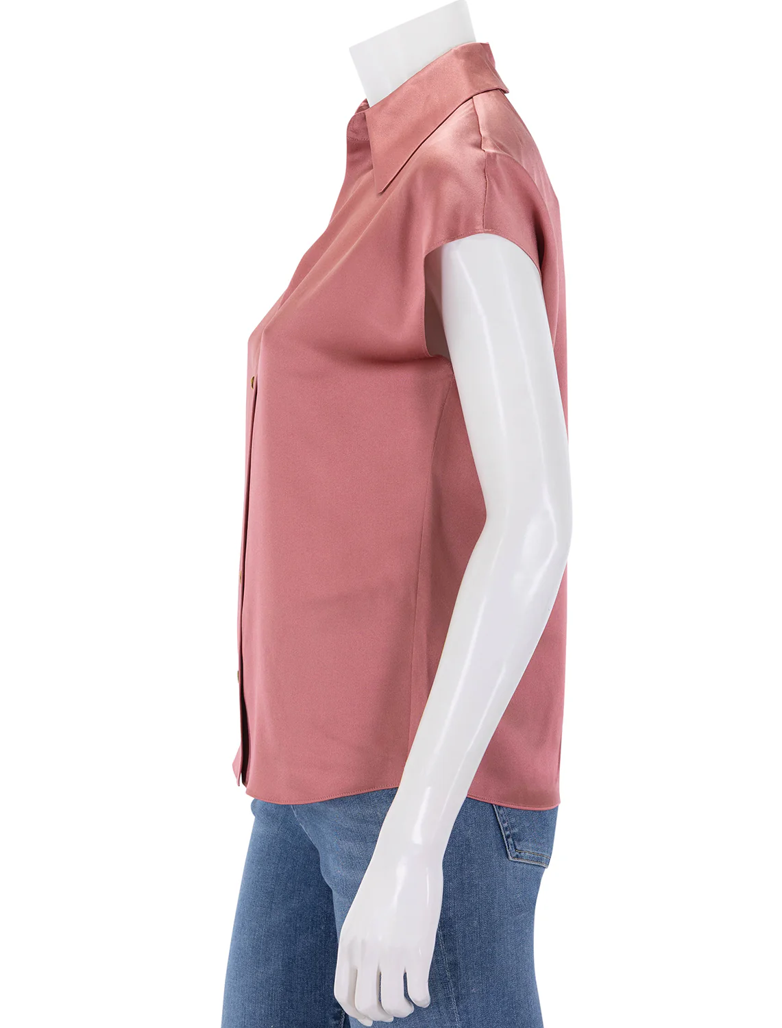 cap sleeve rouched back blouse in peony wood - Image 4