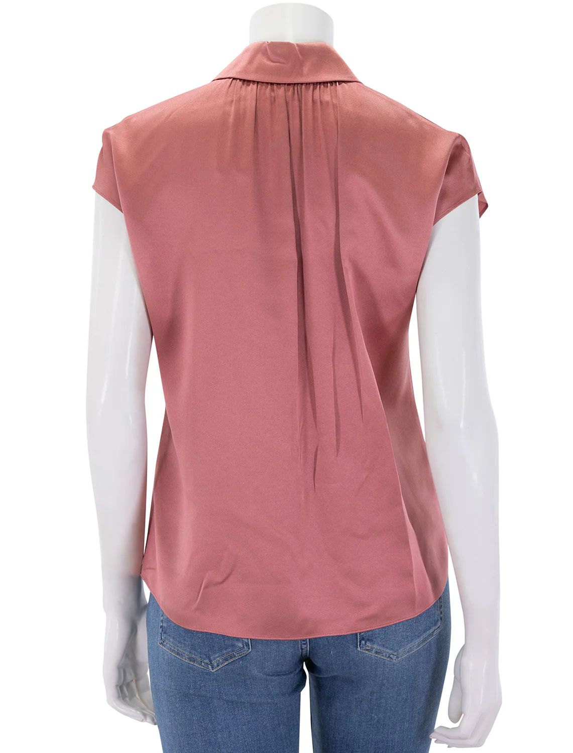 cap sleeve rouched back blouse in peony wood - Image 5