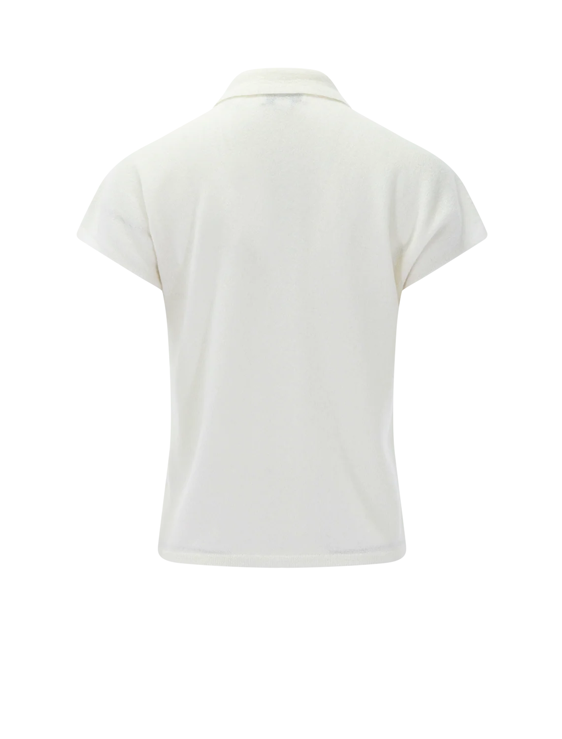 cashmere and silk button polo in off white - Image 3