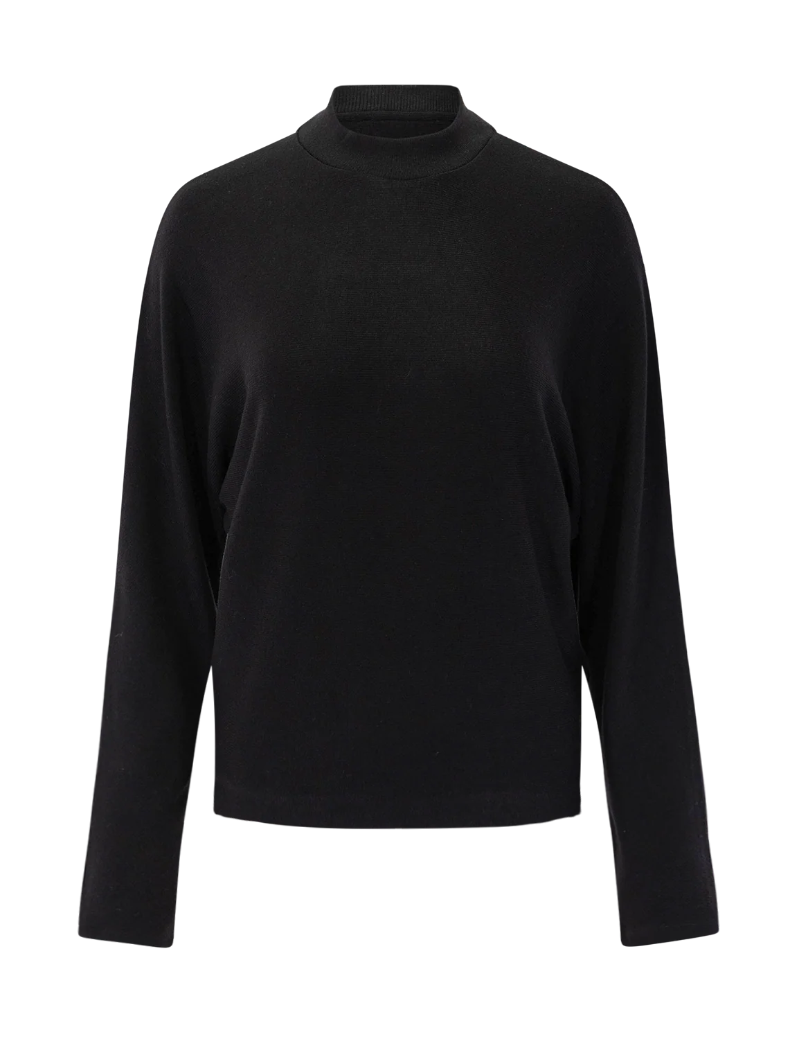 cozy long sleeve dolman mock neck in black
