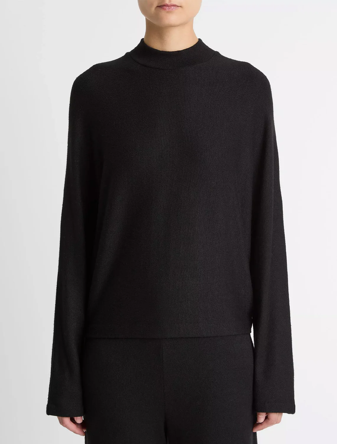 cozy long sleeve dolman mock neck in black - Image 2