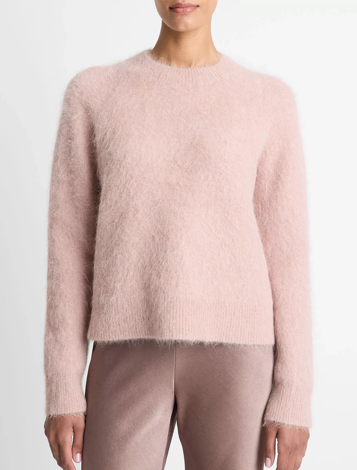 crew brushed sweater in beet root - Image 2