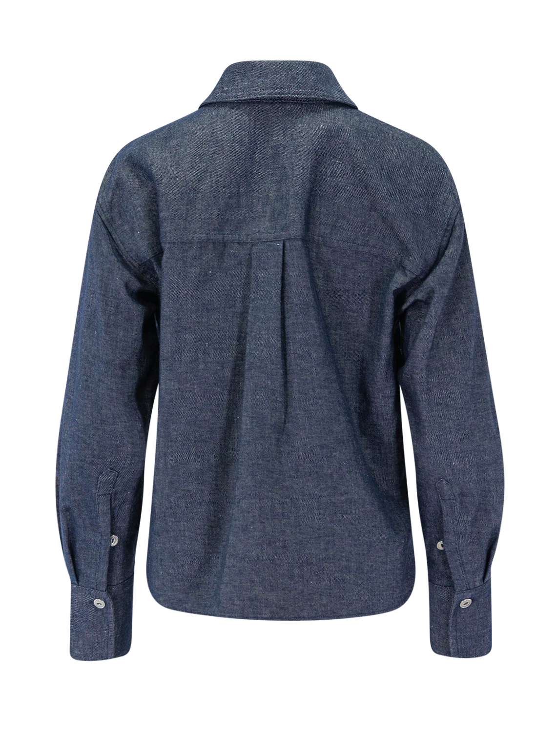 cropped long-sleeve shirt in indigo - Image 3