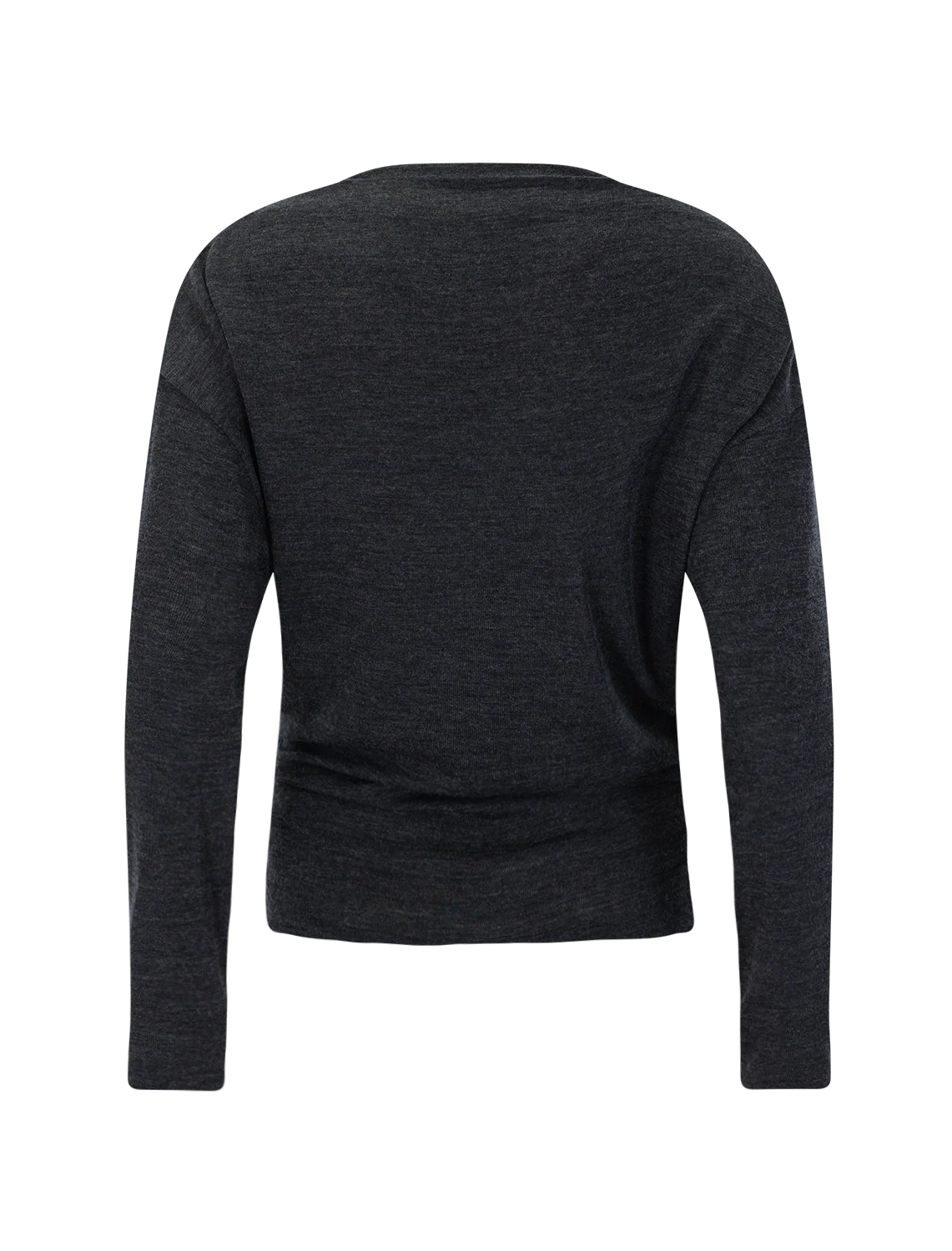 draped slash neck top in dark heather grey - Image 3