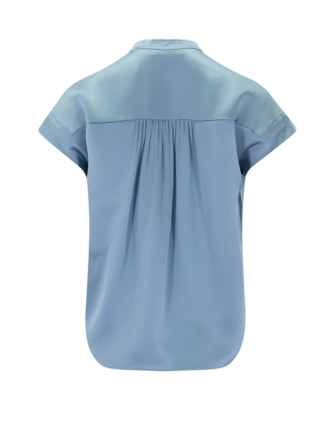 gathered neck cap sleeve top in del mar - Image 3