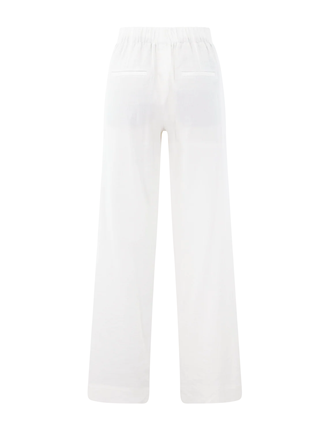 high rise pull on linen pant in offwhite - Image 3
