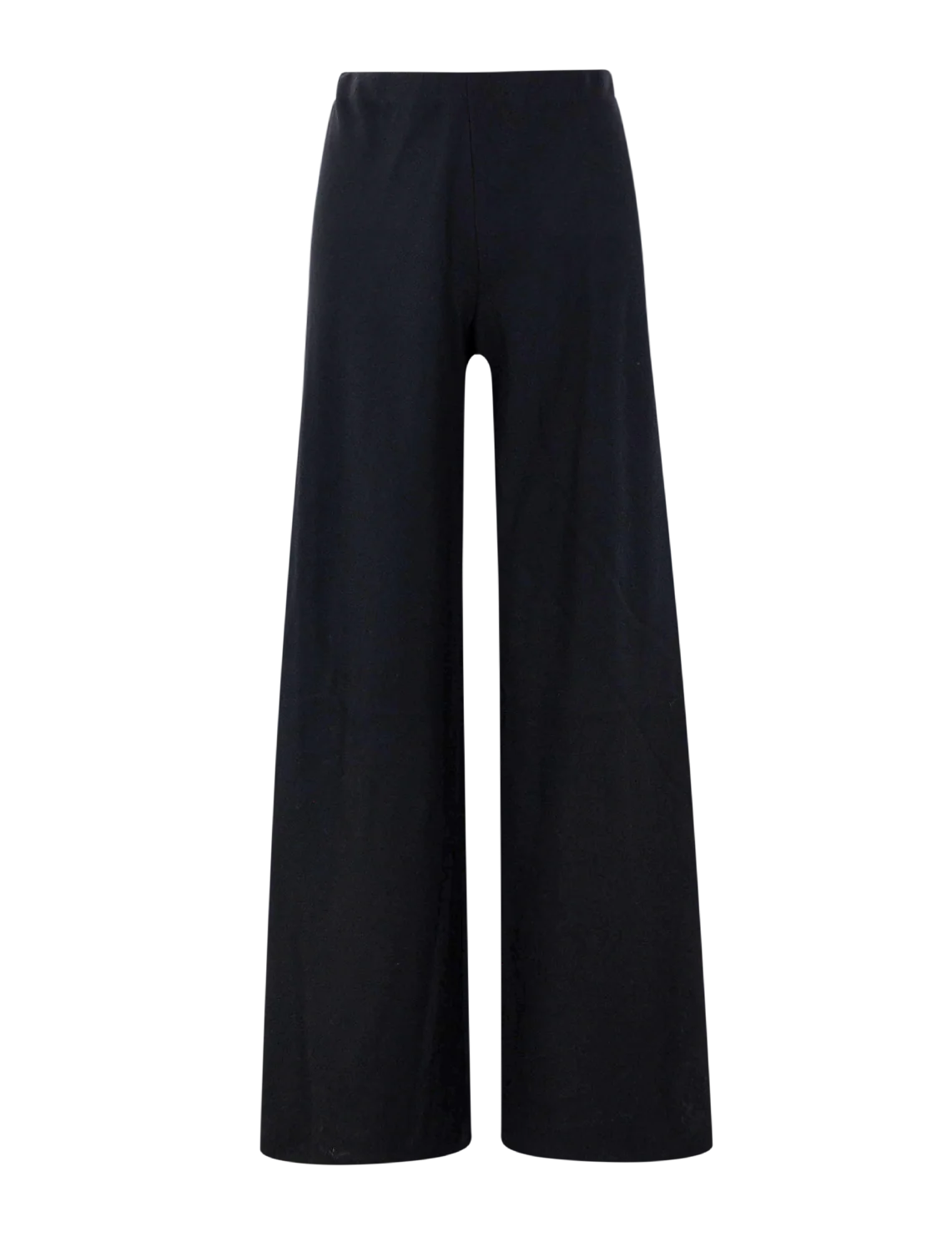 high waist wool blend bias pant in black