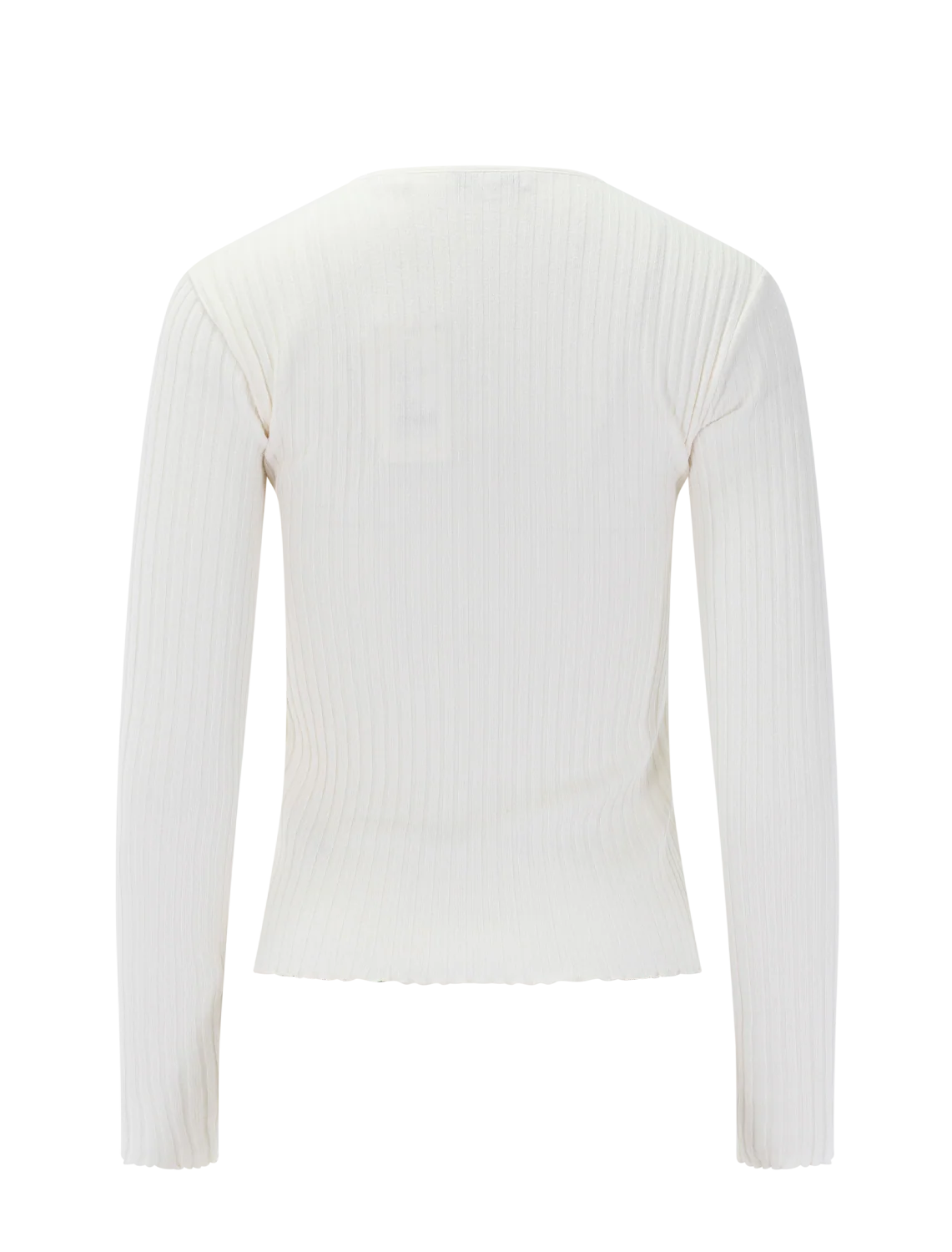 long sleeve rib henley in off white - Image 3
