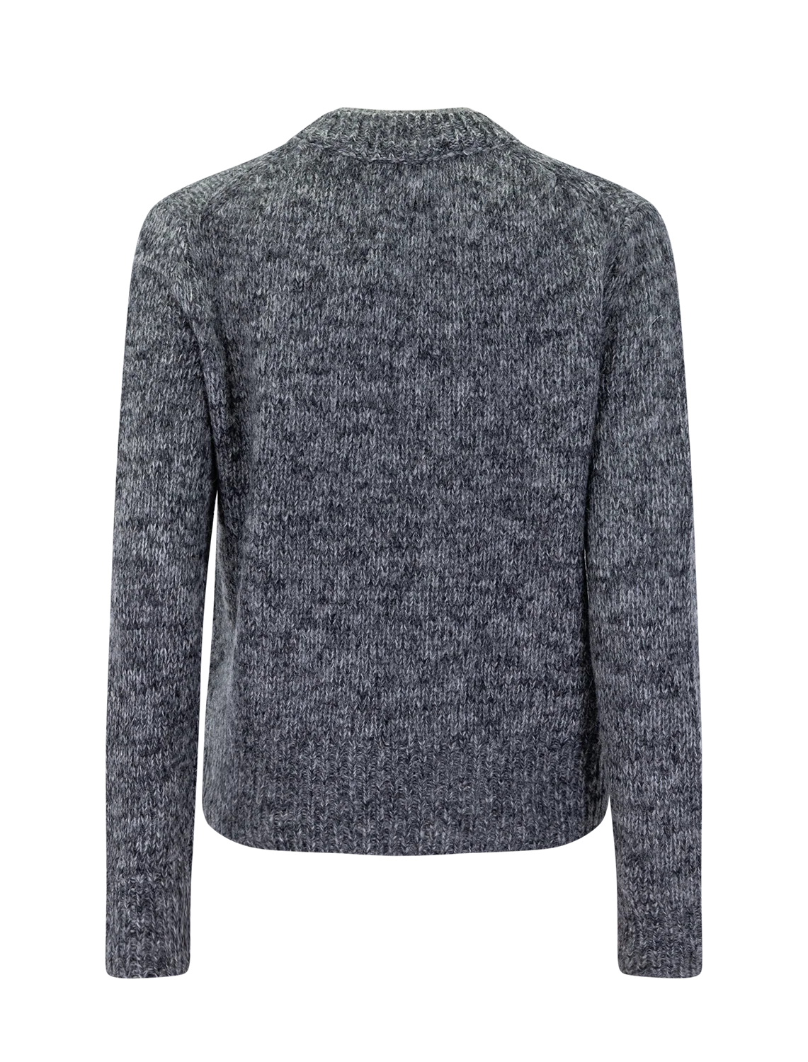marled crew neck sweater in medium heather grey - Image 3