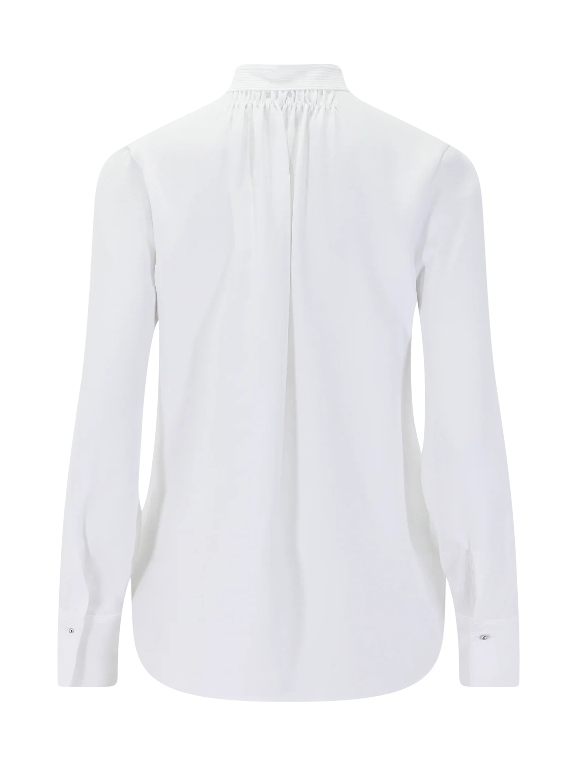 metal ball button long sleeve shirt in off white - Image 3