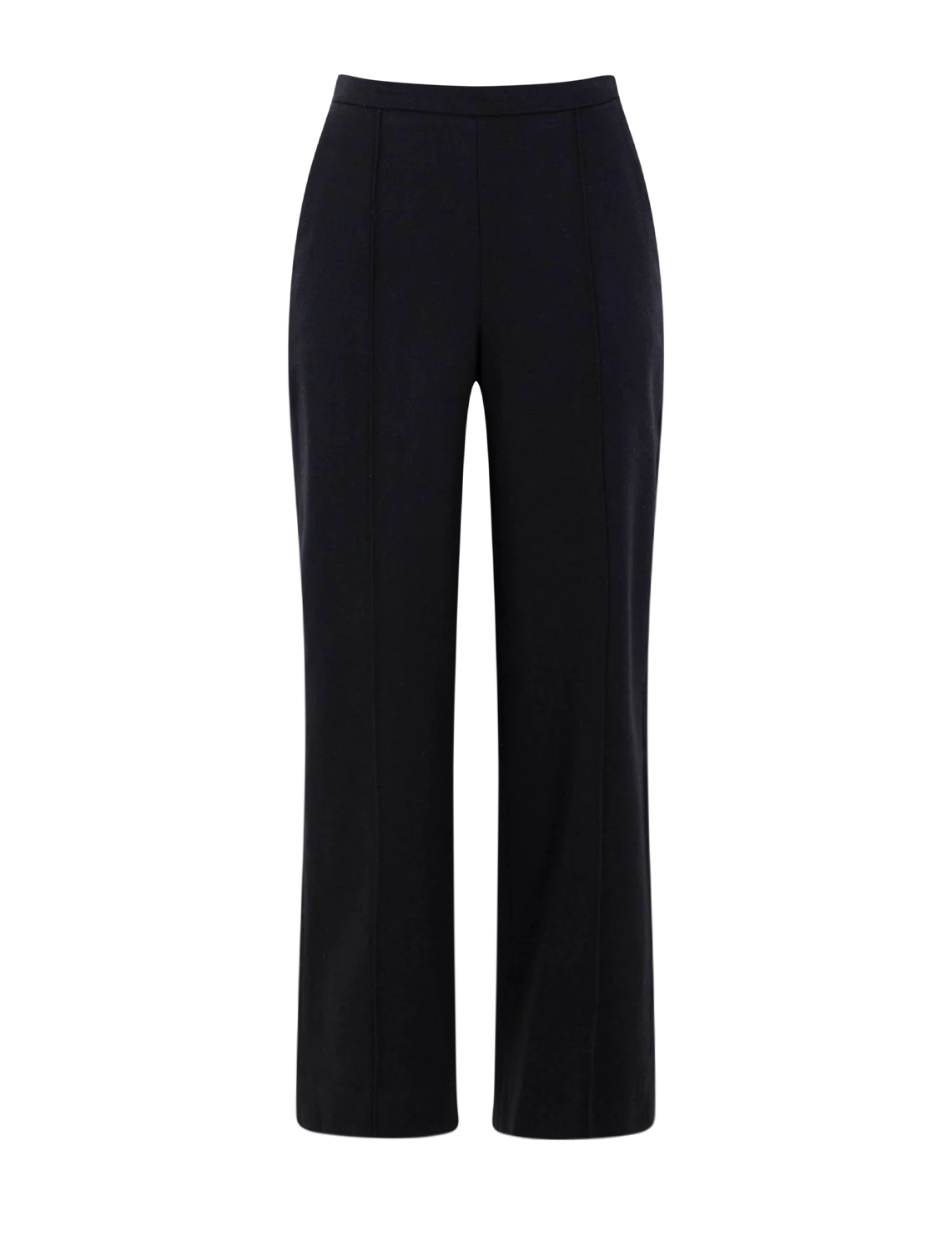 mid rise wool blend easy pull on pant in black
