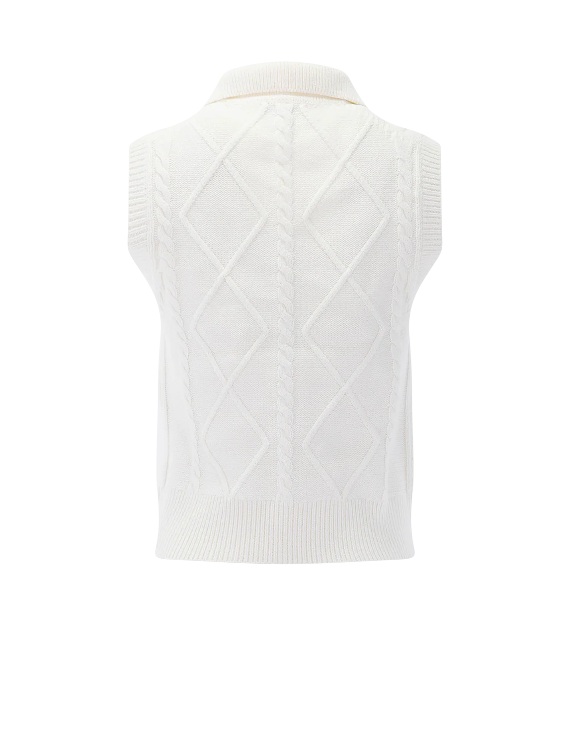 polo cable vest in off white - Image 3