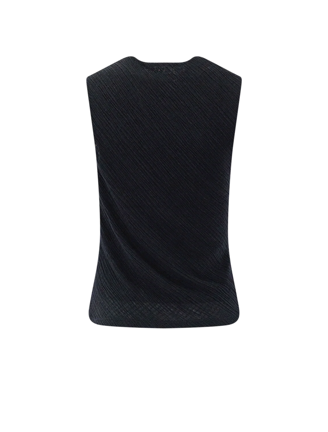 shadow grid cowl neck top in black - Image 3