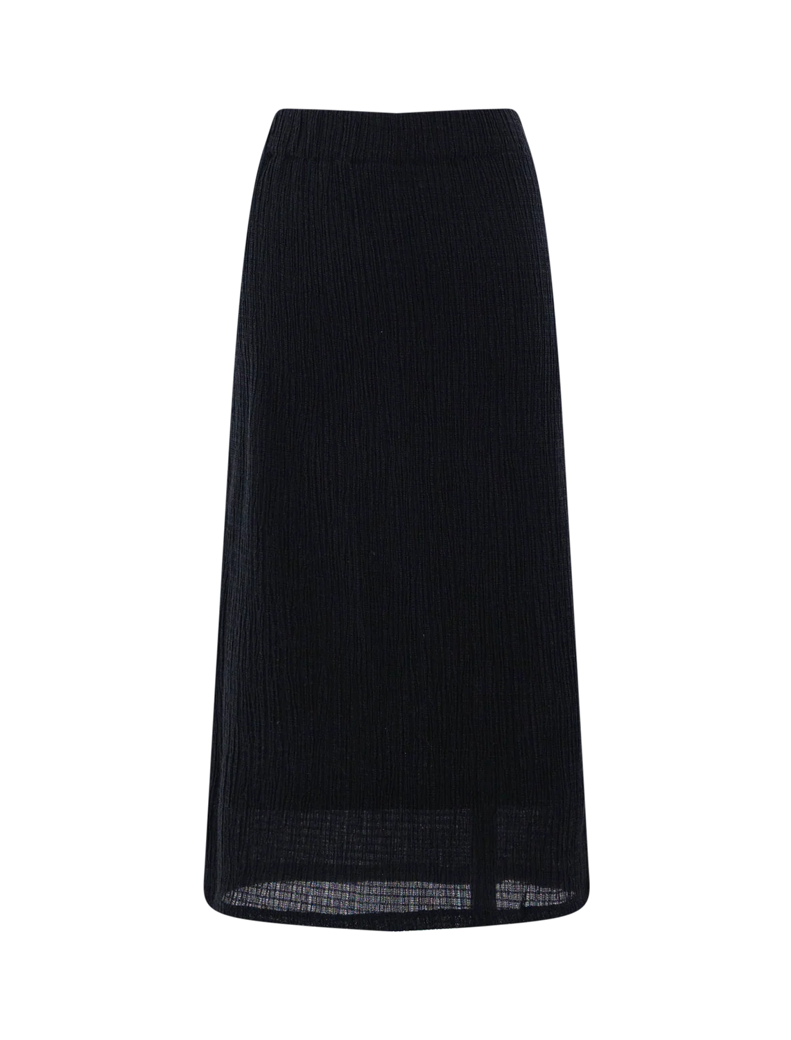 shadow grid midi skirt in black