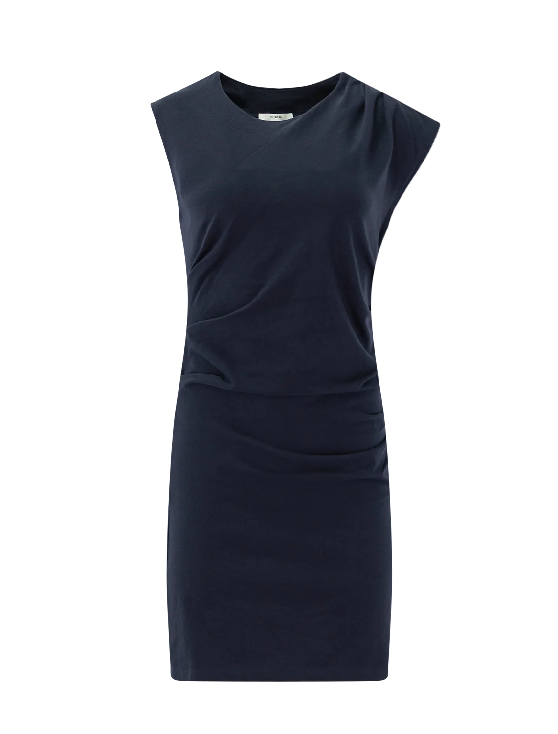 sleeveless twist drape dress in eclipse