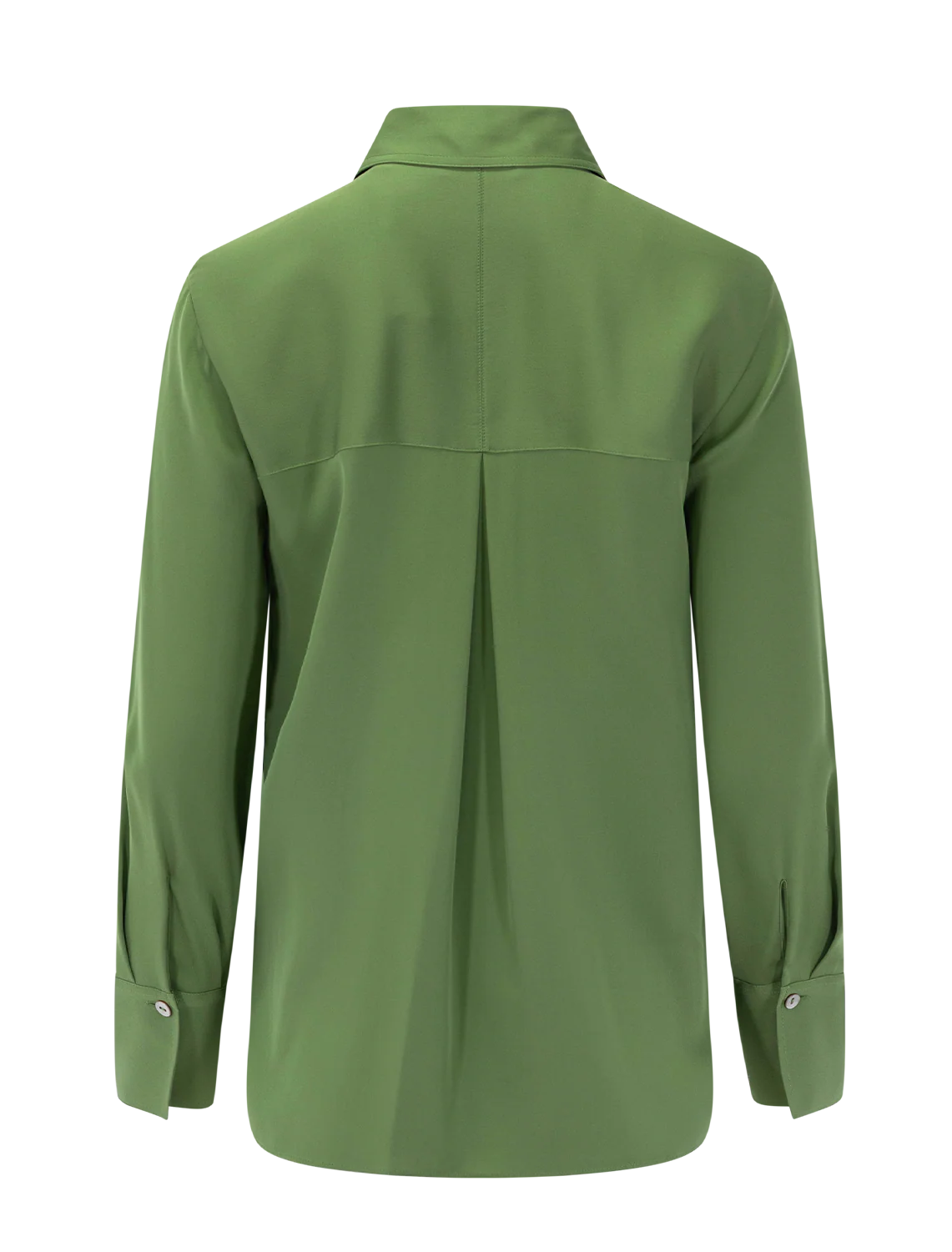 stretch-silk button-front blouse in clover - Image 3
