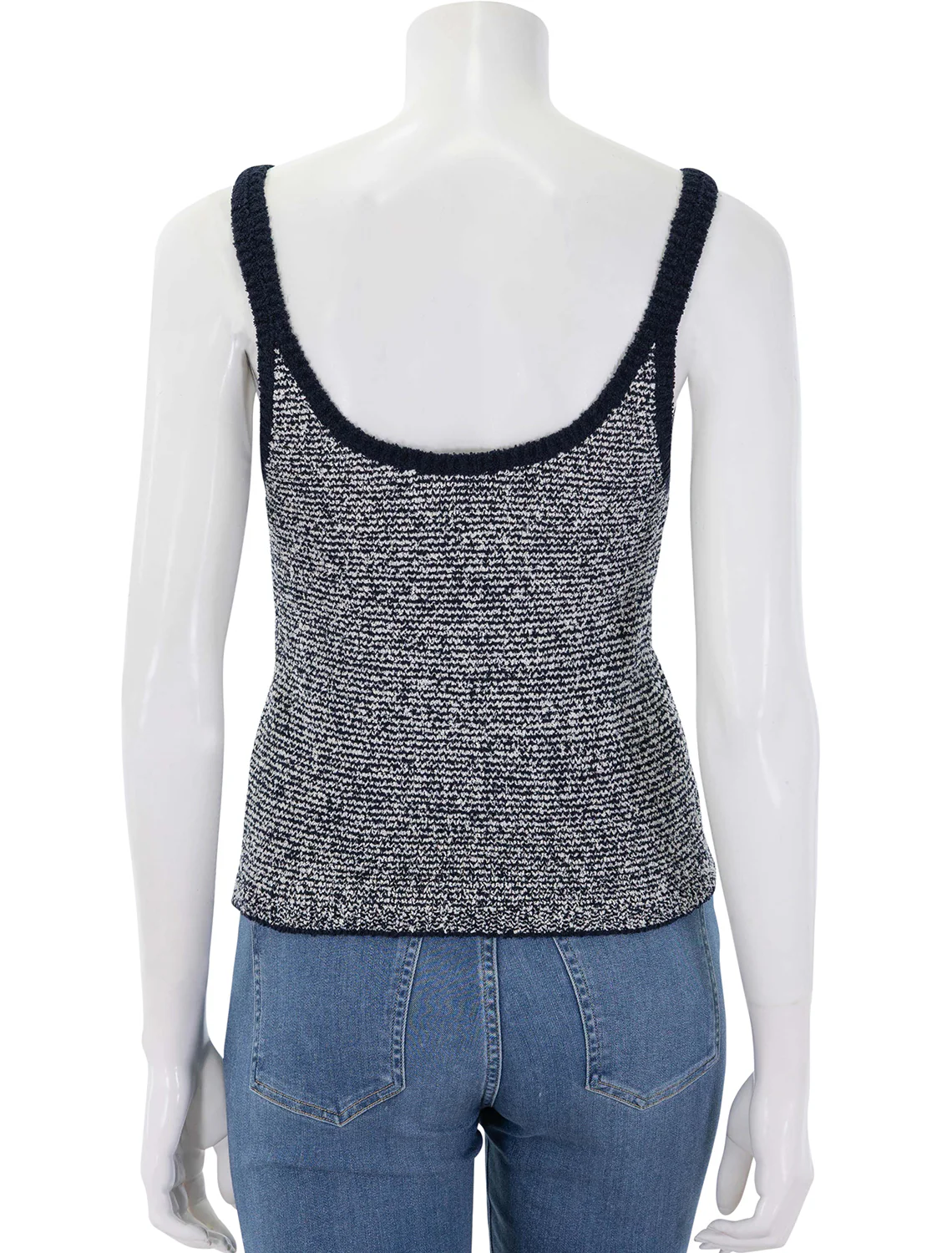 textured micro stripe tank in coastal and oat - Image 5