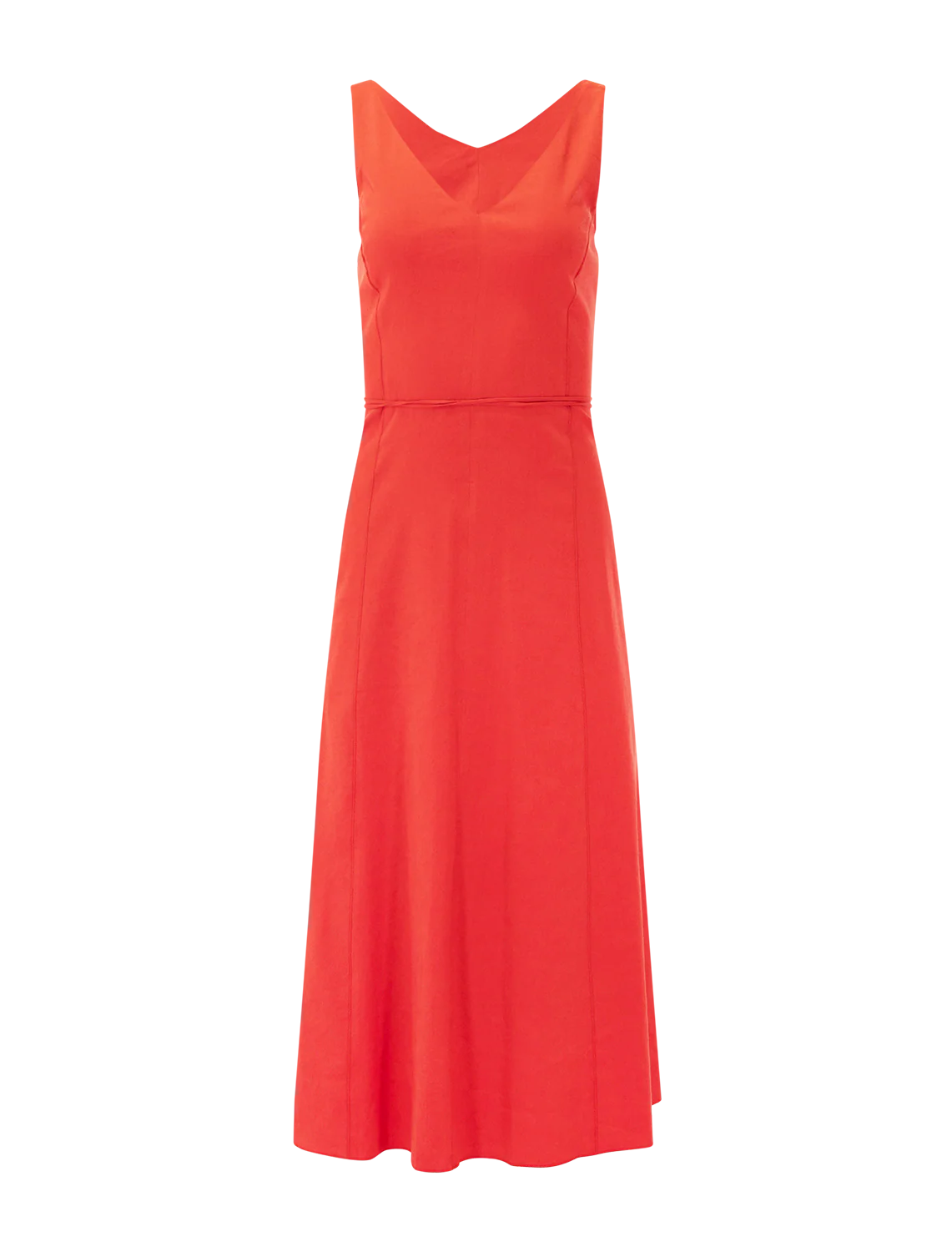 v-neck linen dress in poppy