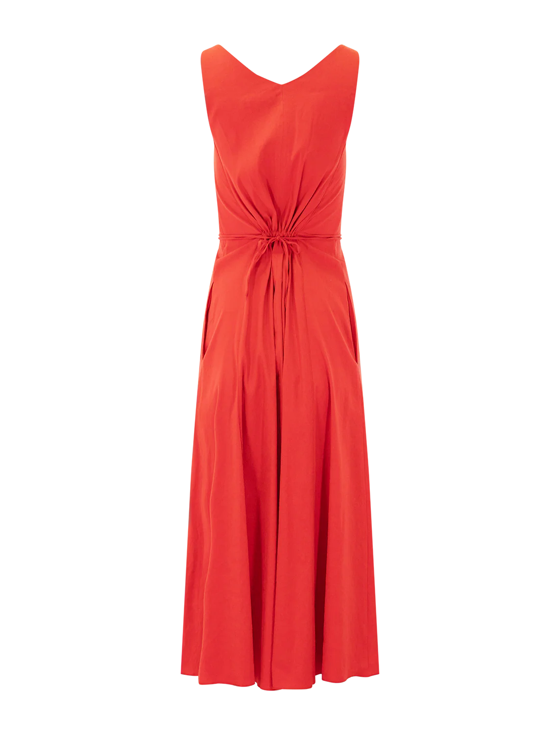 v-neck linen dress in poppy - Image 3