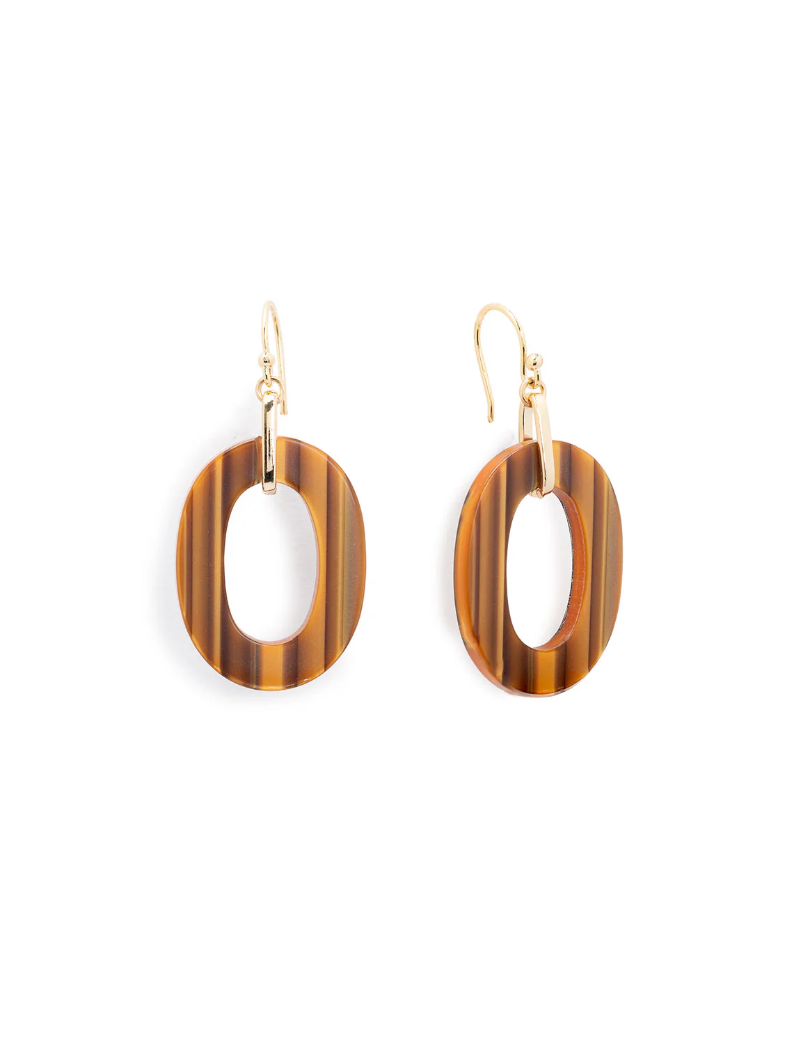 oval acacia link earrings