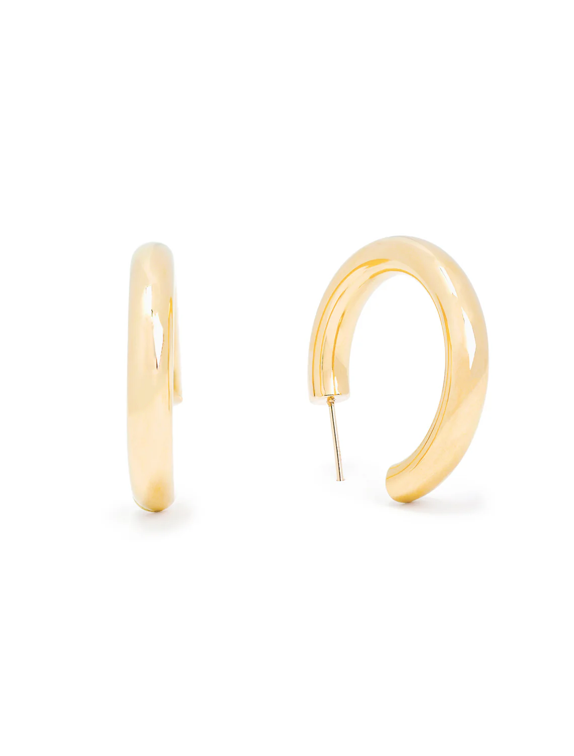 14k medium tube hoops