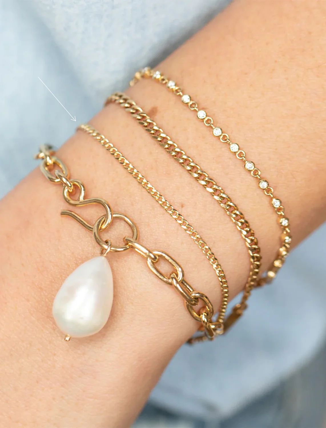 14k xs curb chain bracelet - Image 2